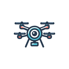 Obraz premium A modern drone hovering above a scenic landscape, capturing aerial photography of nature