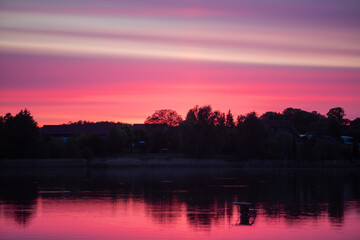 Naklejka premium Abendstimmung am Röddelinsee in Brandenburg bei Templin
