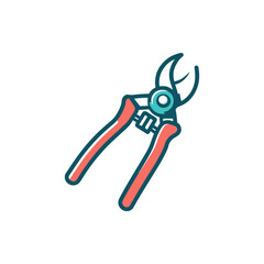 A pair of garden shears with a vibrant design, placed against a clean white background