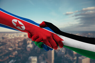 Shaking hands Northkorea and_Jordan