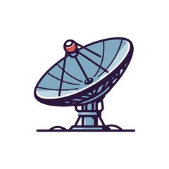 A detailed illustration of a satellite dish capturing signals in an open field