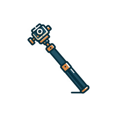 A modern selfie stick with a camera attachment, ideal for capturing memories during travel