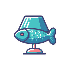 A quirky lamp shaped like a fish, showcasing a playful design in a minimalist setting