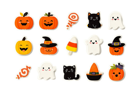 Set of Halloween icons, stickers