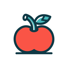 A vibrant red apple with a green leaf sits on a white background, symbolizing freshness and health