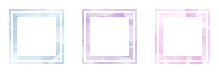 Empty blank modern frame set for social media content or announcement. Square design blank business style borders.