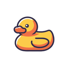 Cartoon rubber duck floating cheerfully in a bright background, perfect for children's themes