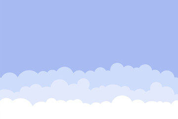 Cartoon sky background with clouds. Content background blue sky with copyspace.