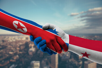 Shaking hands Northkorea and_Panama