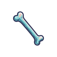 Cartoon-style illustration of a dog bone in a simple, white background, ideal for pet-related themes