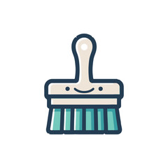 Cartoon-style smiling brush with a cheerful design, perfect for cleaning and maintenance tasks