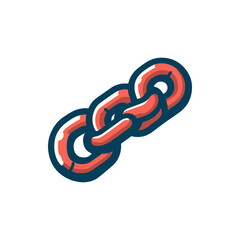 Colorful stylized chain link illustration on a white background, symbolizing connection and unity