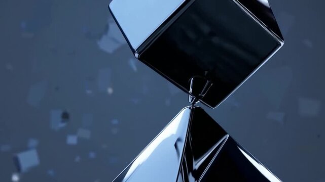 Artificial Intelligence Concept Visualization with Balancing Geometric Shapes in Digitally Generated Three-Dimensional Render