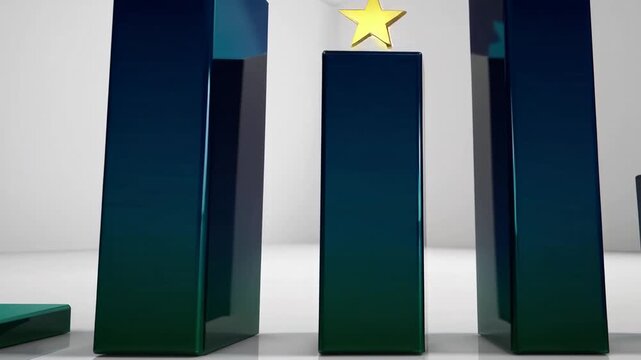Graphical bar chart with accomplishment denoted by celestial body