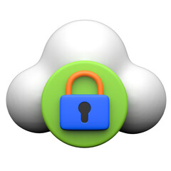Computer Lock  3D icon on transparent background