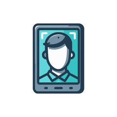 Digital illustration of a person taking a selfie with a smartphone in a bright setting