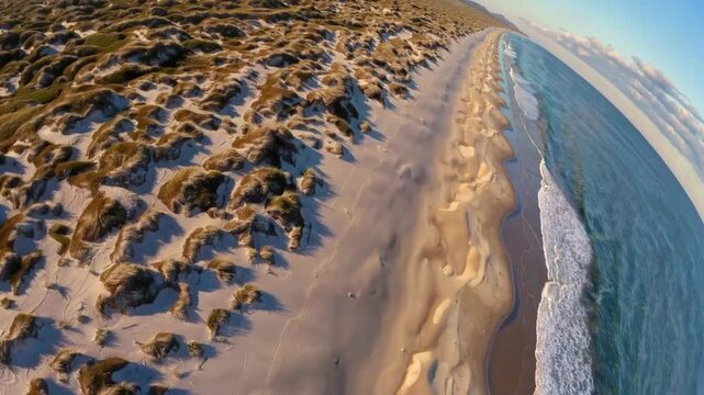 Coastal Shoreline of Bahia Creek Beach Featuring Sandy Terrain and Ocean Waves