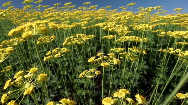 Attractive botanical untamed fennel blossoms backdrop
