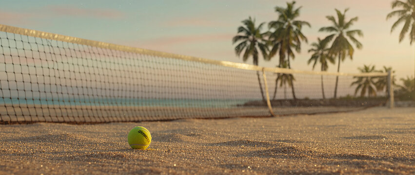 Beach Tennis at Tropical Sunset