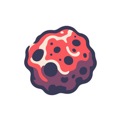 Colorful stylized asteroid with unique patterns floating in space, ideal for educational content