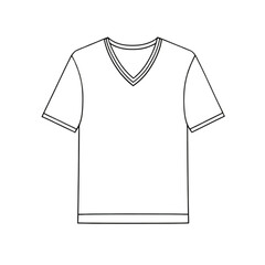 Clean vector illustration of a classic v-neck t-shirt apparel design template