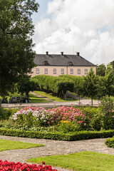architectural detail of a manor and garden in Sweden