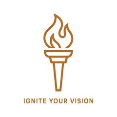 Stylized Torch Outline Igniting Vision and Fostering Growth and Achievement