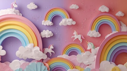 Colorful Rainbow Birthday Party Background