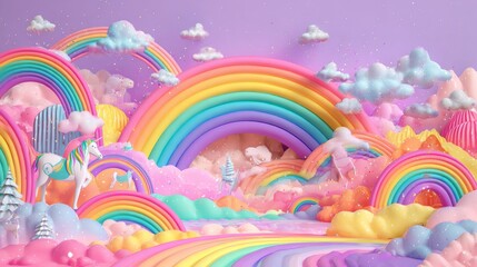 Colorful Rainbow Birthday Party Background