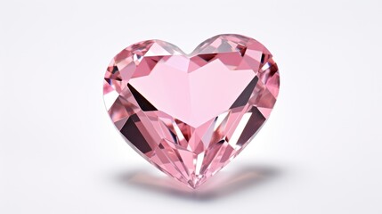 Fototapeta premium pink crystal heart, glowing, sparkling, reflective, intricate, elegant, precious gemstone, detailed, hyper-realistic, 8k, cinematic lighting, volumetric lighting, photorealistic 