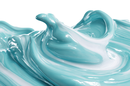 Abstract liquid swirl in light teal and white