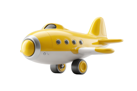 Cartoon airplane, yellow and white