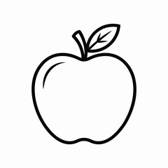 Simple outline apple vector illustration scalable eps graphic for general use and iconic representation white background