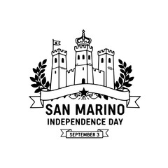 vector illustration of a San Marino Independence Day black and white concept
