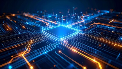 Digital Circuit Board Glow.