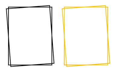Decorative minimalist vertical rectangular outline in black and gold – A clean and artistic outline suitable for posters, invitations, and creative projects.