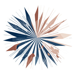 Obraz premium Stylized sunburst design with sharp geometric shapes in a modern aesthetic for dynamic themes