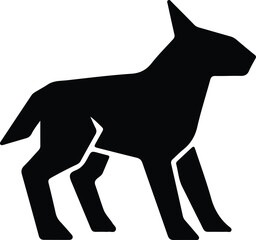Illustrator Vector Bull Terrier dog standing pet animal silhouette