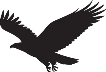 Fototapeta premium minimalist black and white bird of prey emblem vector silhouette suitable for posters branding and digital art projects