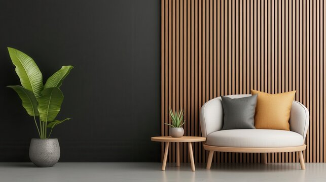 Highend modern space with architectural furniture and soft decorative touches