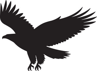 highly detailed eagle vector silhouette with realistic talons wings and beak shape for educational and decorative art