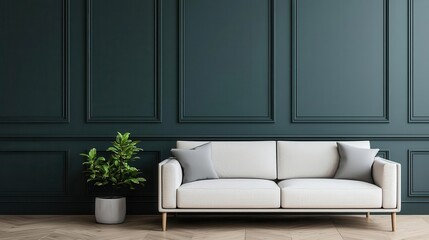 Modern classic interior with subdued tones and fine furniture details