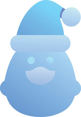 Cute Santa Claus Icon in Blue Gradient Style