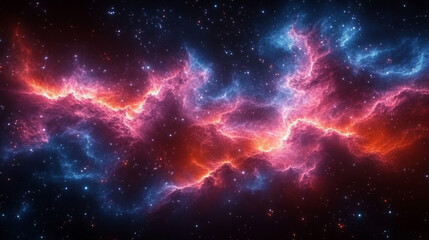 Cosmic energy flow in deep space with starfield background for sci-fi scenes