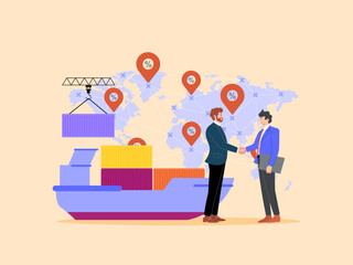 Global market expansion, business growth markets, international trade in goods and services