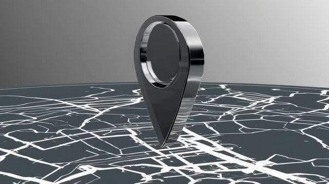 Three-Dimensional Cartographic Location Pin Icon and Symbol Design for Digital Mapping Applications