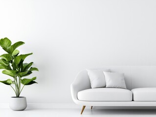 Lightfilled highend interior with elegant furnishing and natural materials