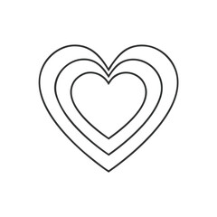 Concentric Heart Outline Graphic love symbol