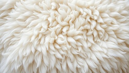 Luxurious White Sheep Wool Texture Soft, Fluffy Background