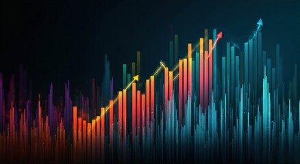 Abstract graphic of rising financial data